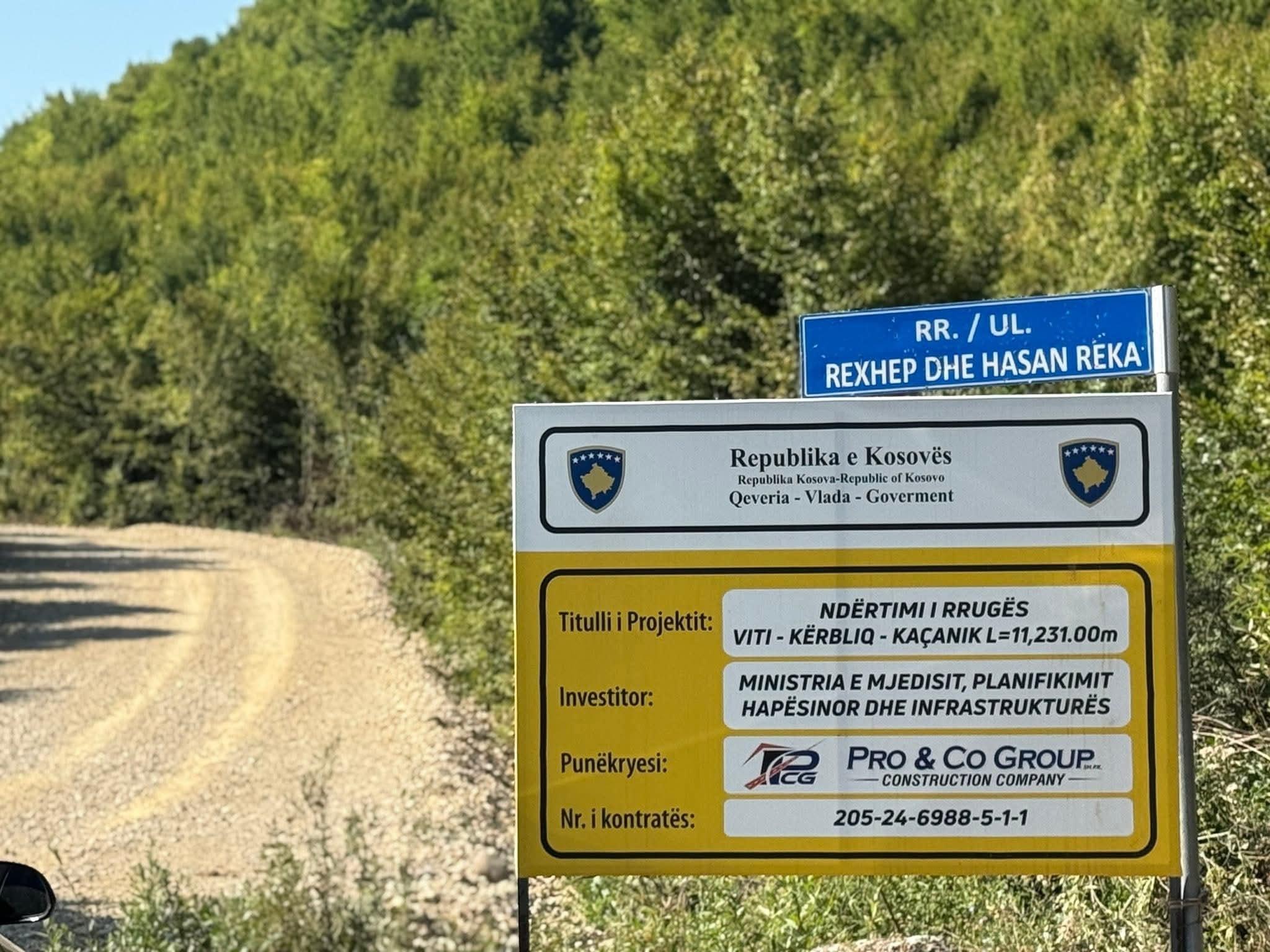 Construction of Viti–Kërbliq–Kaçanik road L = 11,231.00 m